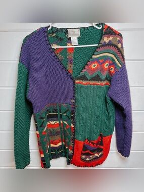Vintage Susan Bristol 1997 Wool Navajo Style Sweater | Large